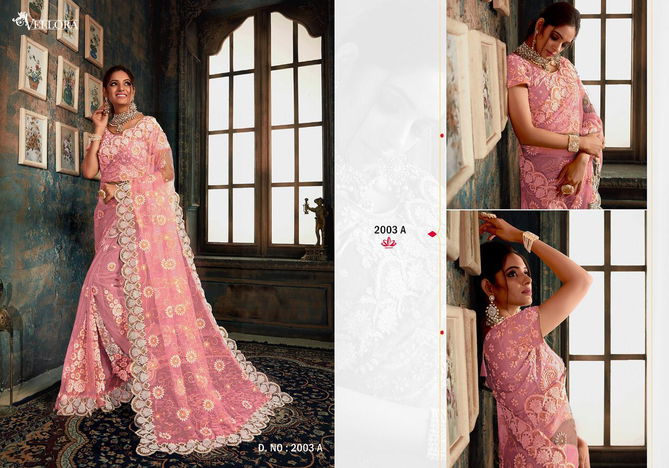 Vellora Vol 10 Soft Net Zarkan Work Designer Wedding Saree